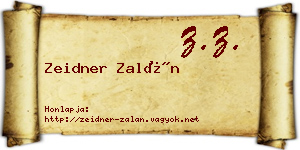 Zeidner Zalán névjegykártya